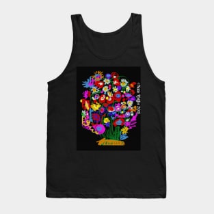 Mod Pop Art Flower Bouquet Tank Top